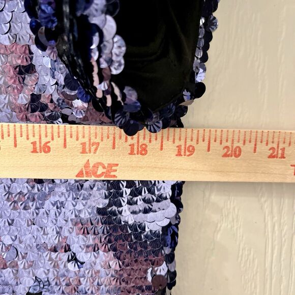 Leifsdottir for Anthropologie Sequin Top Blouse Medium Navy Blue Exclusive Glam - Picture 6 of 9